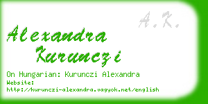 alexandra kurunczi business card